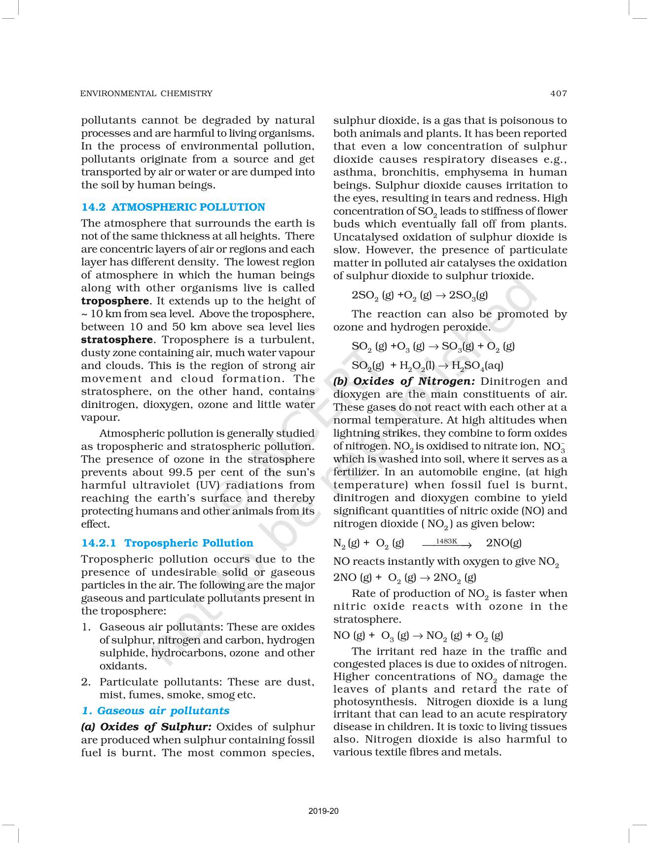 Environmental Chemistry NCERT Book Of Class Chemistry Part II